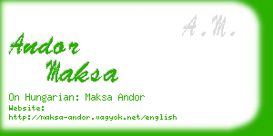 andor maksa business card